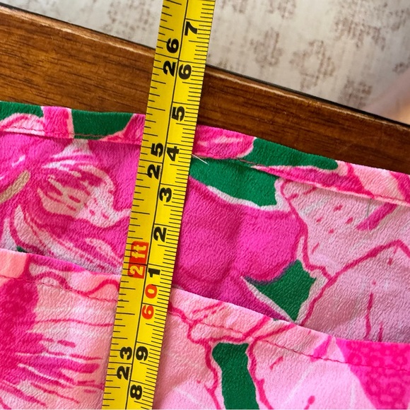 Lilly Pulitzer silk Elsa Pink and Green Floral Blouse - Picture 10 of 10